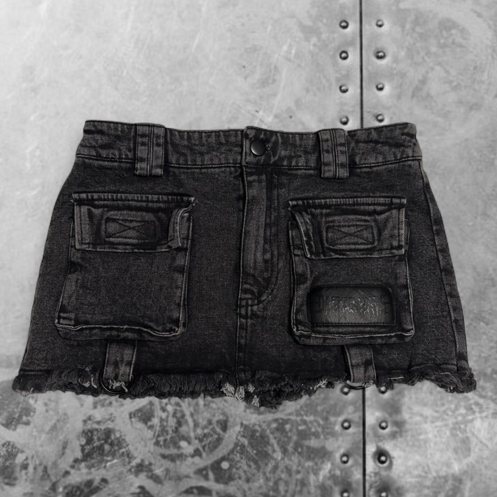 Alexander Wang Charcoal Denim Mini Skirt